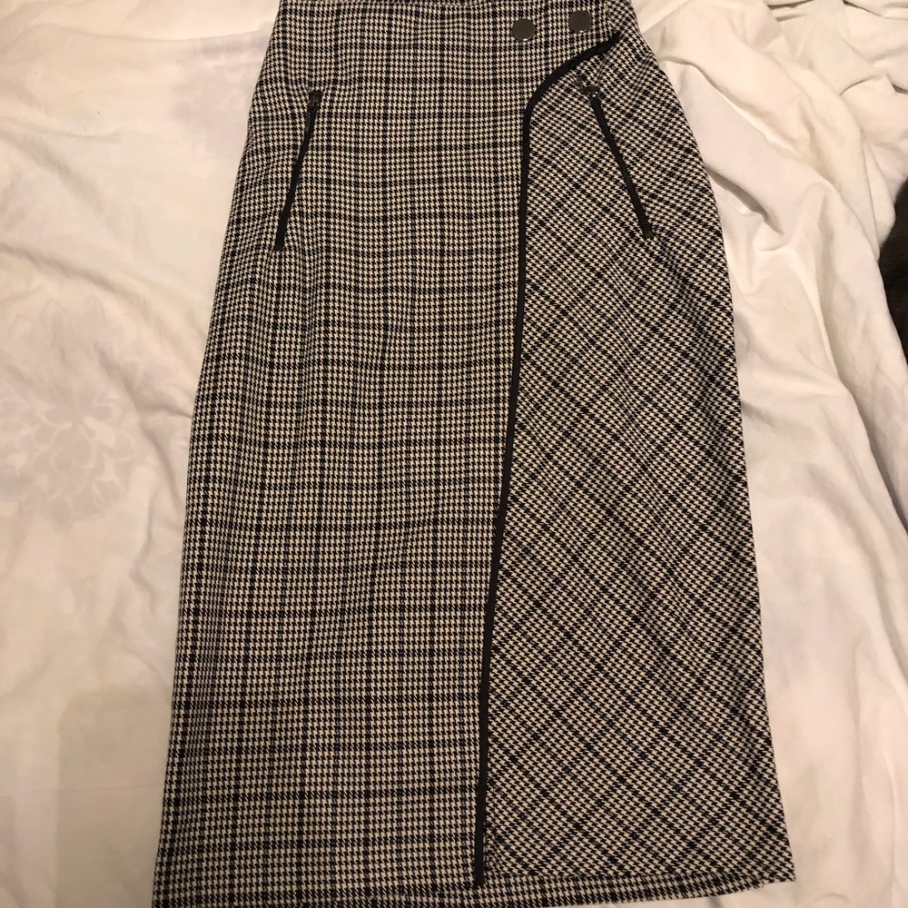 Zara checkered long skirt